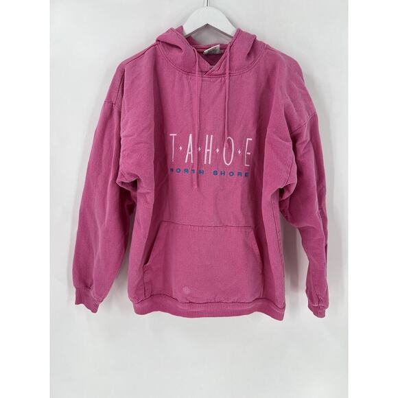 WEK Vintage Hoodie Womens 2 XS Pink Tahoe North Shore Pullover Embroidered - Picture 1 of 16